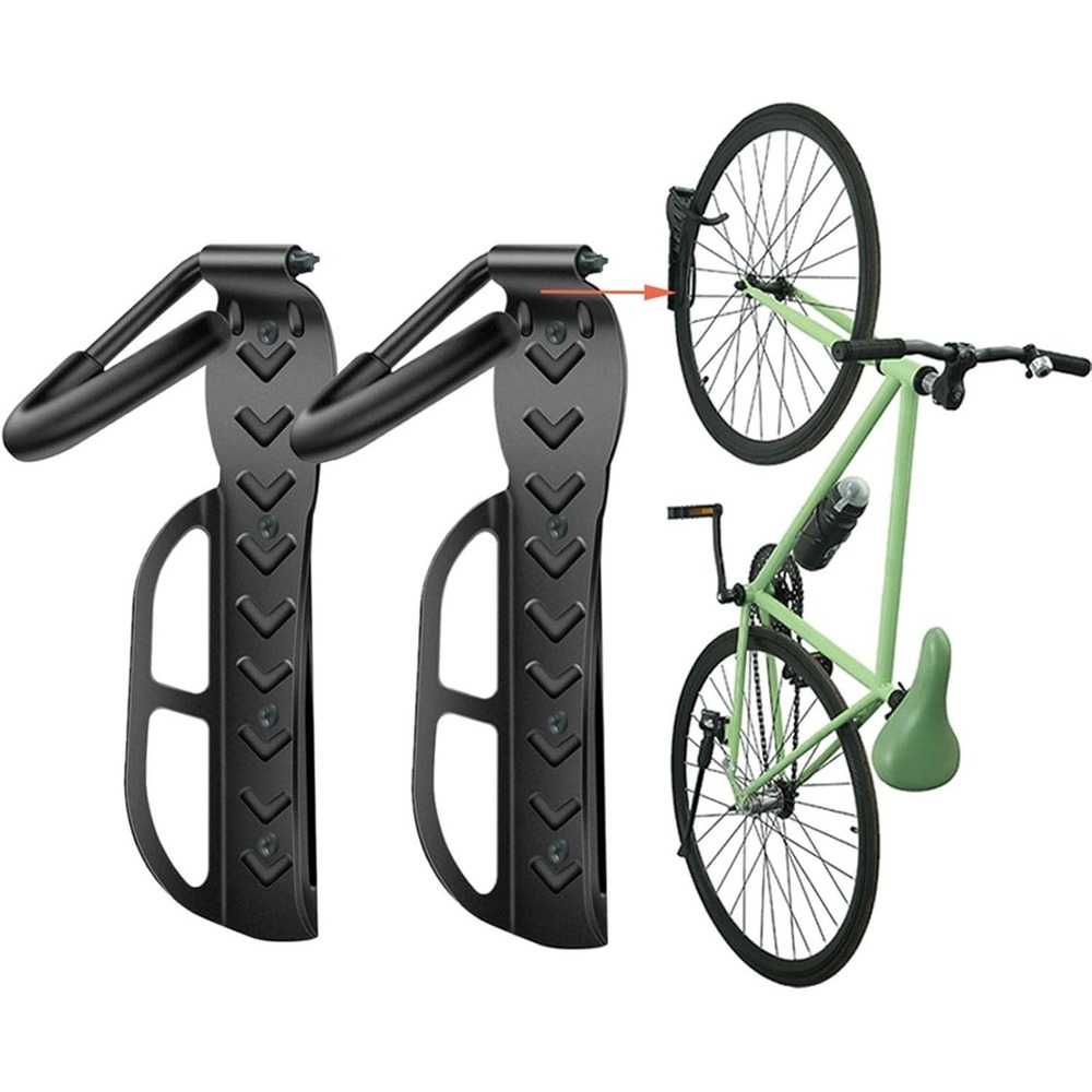 Wallmaster Bike Rack Garage Wall Mount Bicycles 2-Pack Storage System Vertical B